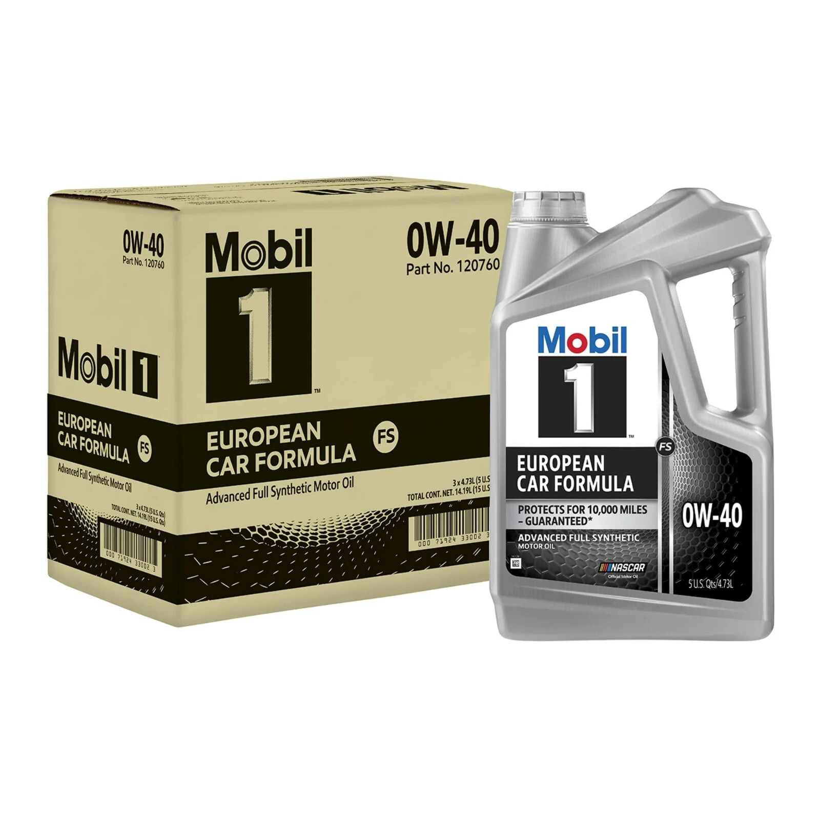 Mobil 1 FS European Car Formula Full Synthetic Motor Oil 0W-40, 5 Qt (Pk of 3)