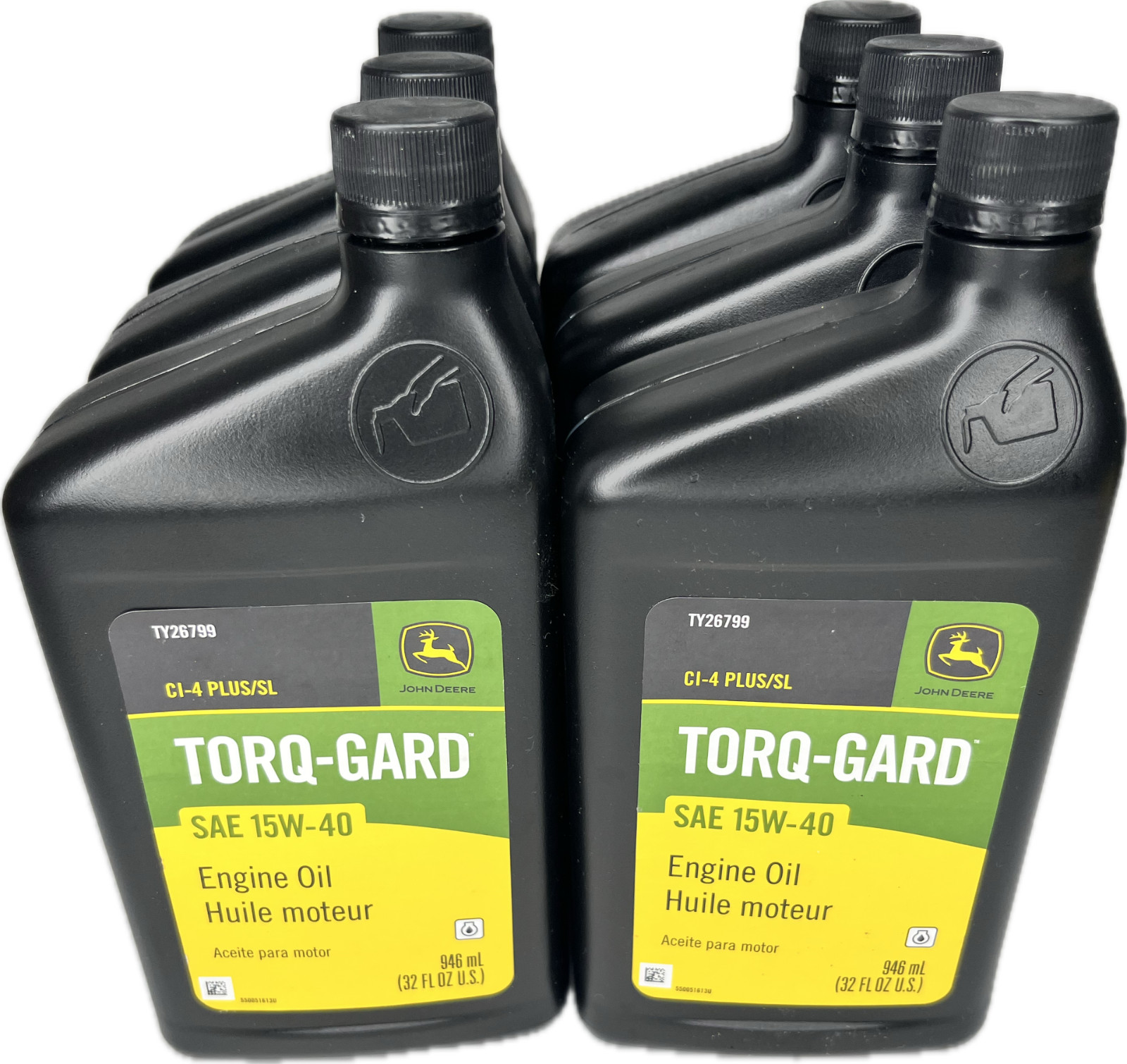 John Deere TY26799 Torq-Gard 15w-40 Engine Oil™, SAE 15W-40, API CI-4/SL 6qts