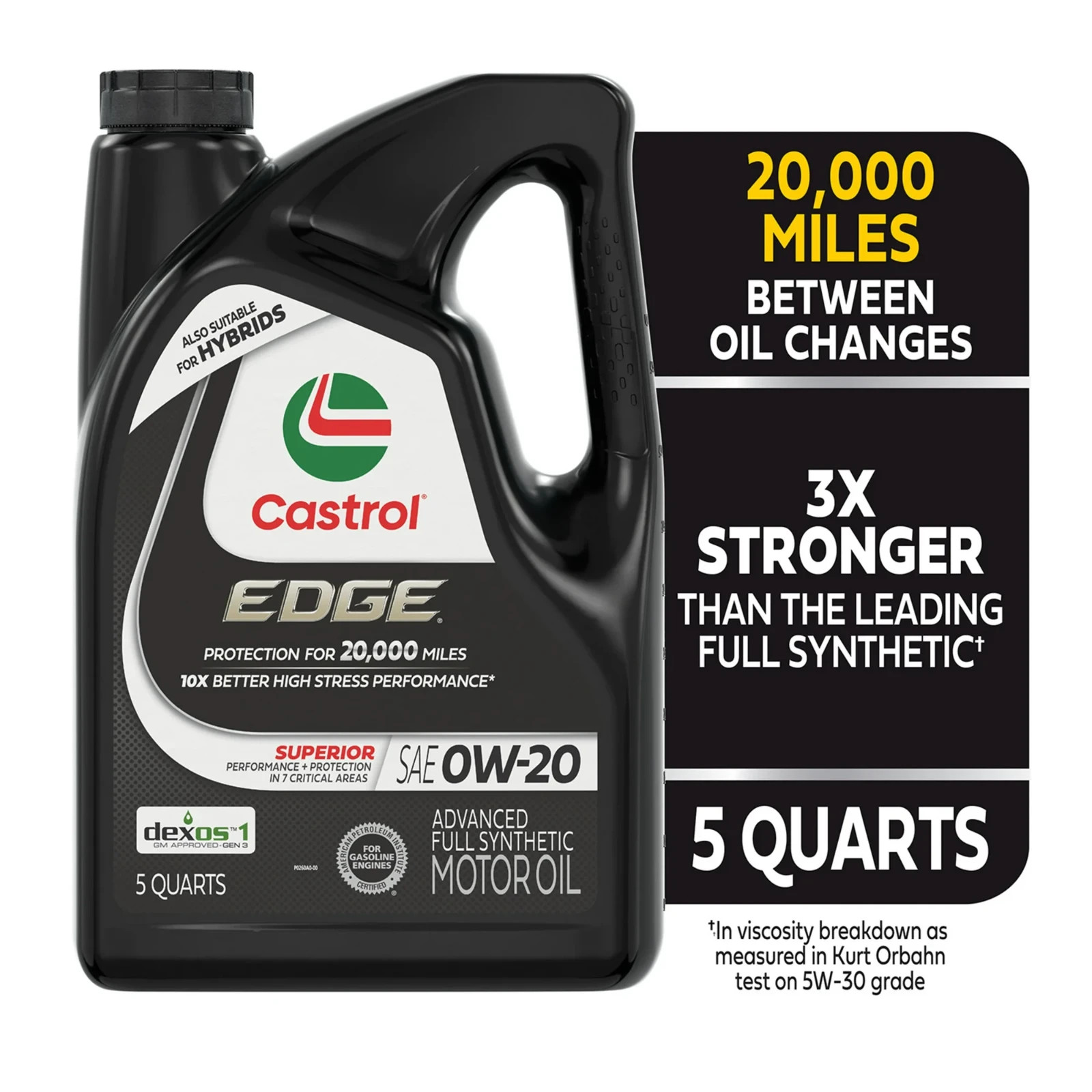 Castrol EDGE 0W-20 Advanced Full Synthetic Motor Oil, 5 Quarts, 2 Packs