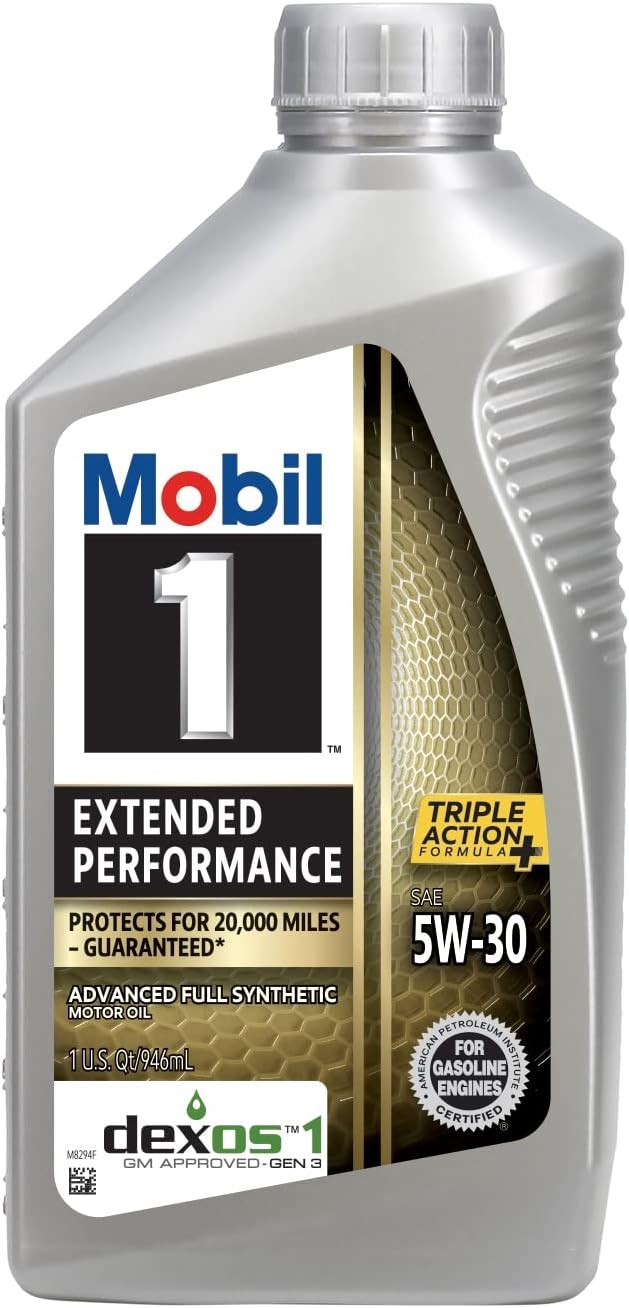 Mobil 1 Extended Performance Full Synthetic Motor Oil 5W-30, 6-pack of 1 quarts.