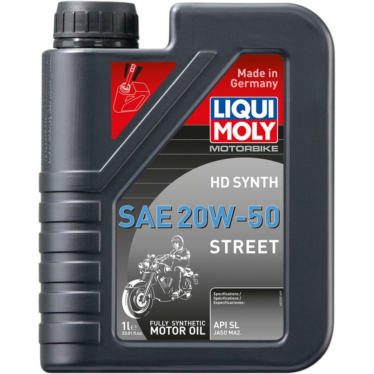 LIQUI MOLY Synthetic Street Motorcycle Oil 1L for Harley Davidson 20W50 20100