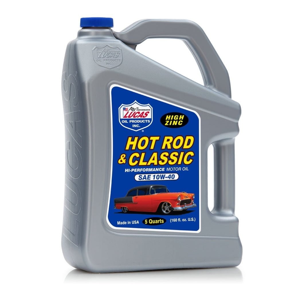 Lucas 10683 Hot Rod & Classic Car HP High-Zinc Motor Oil SAE 10W-40 – 5 Quarts