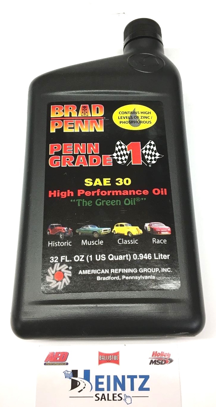 PennGrade Brad Penn 009-7139 SAE 30W Grade 1 High Performance Oil, 1 quart
