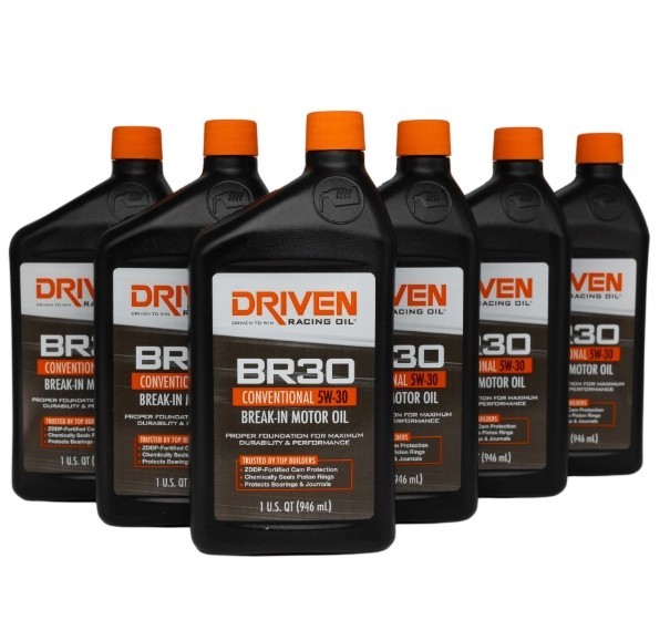 Driven Racing BR30 Break-In 5W-30 Motor Oil 1 Quart Set of 6 01806