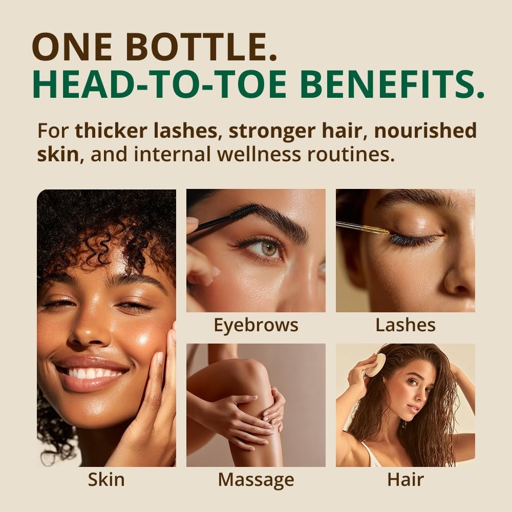 RejuveNaturals Castor Oil, 16 oz, USDA Organic, Cold Pressed for Hair & Lashes