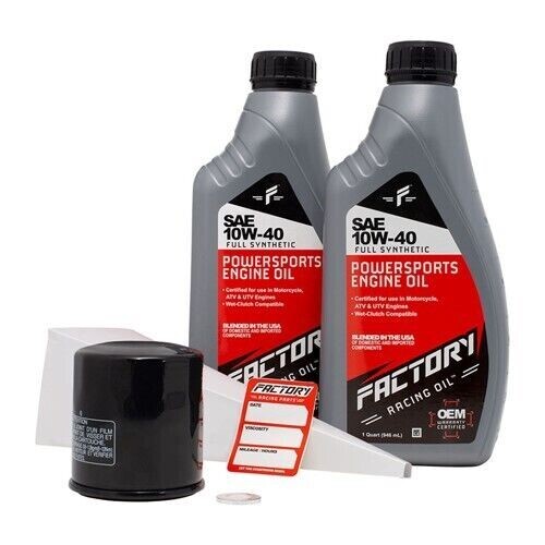 Factory Racing Parts SAE 10W-40 2qt Oil Change Kit Fits Kawasaki KVF360/700
