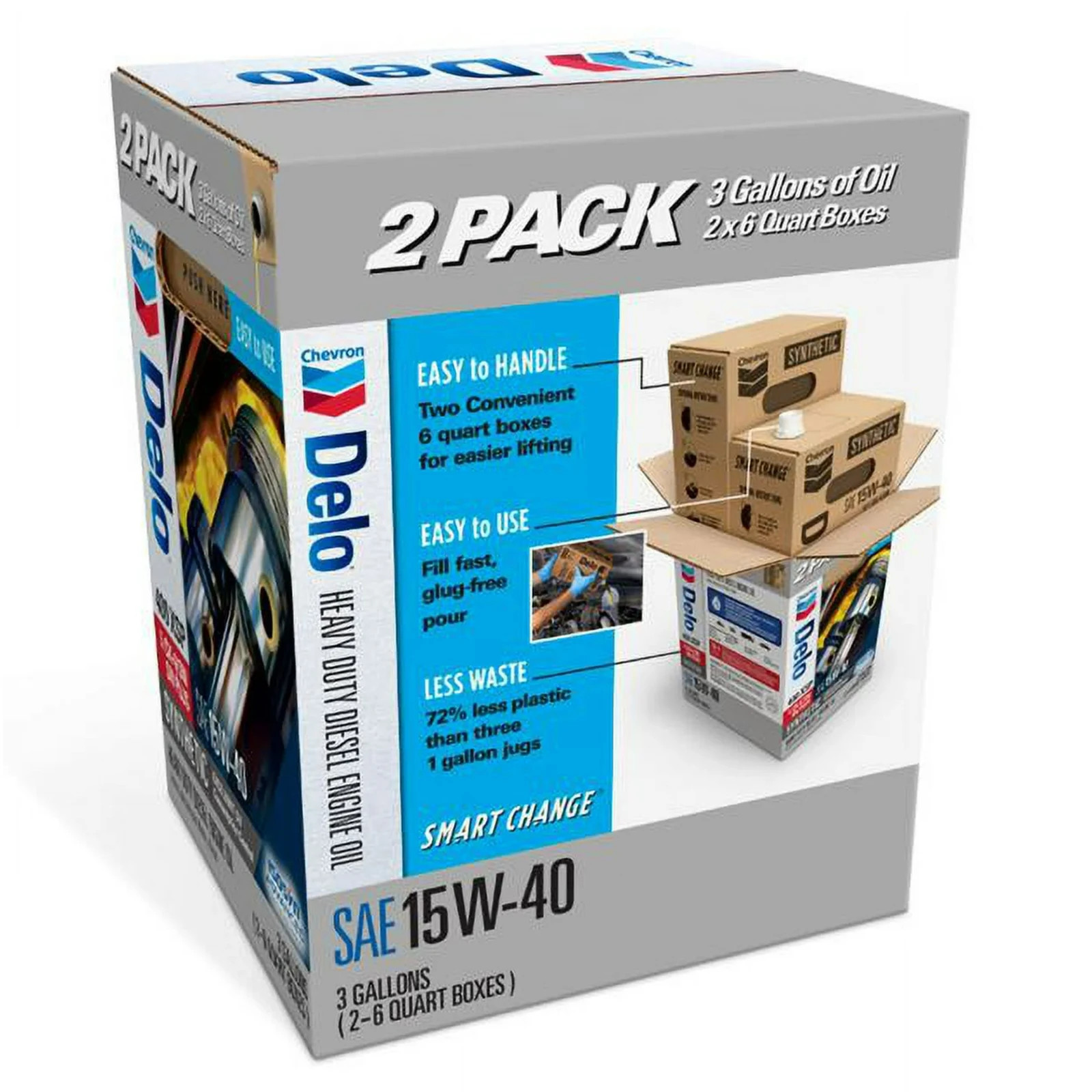 DELO XSP Full Synthetic Diesel Motor Oil SAE 15W-40 3 Gallon Smart Change Case