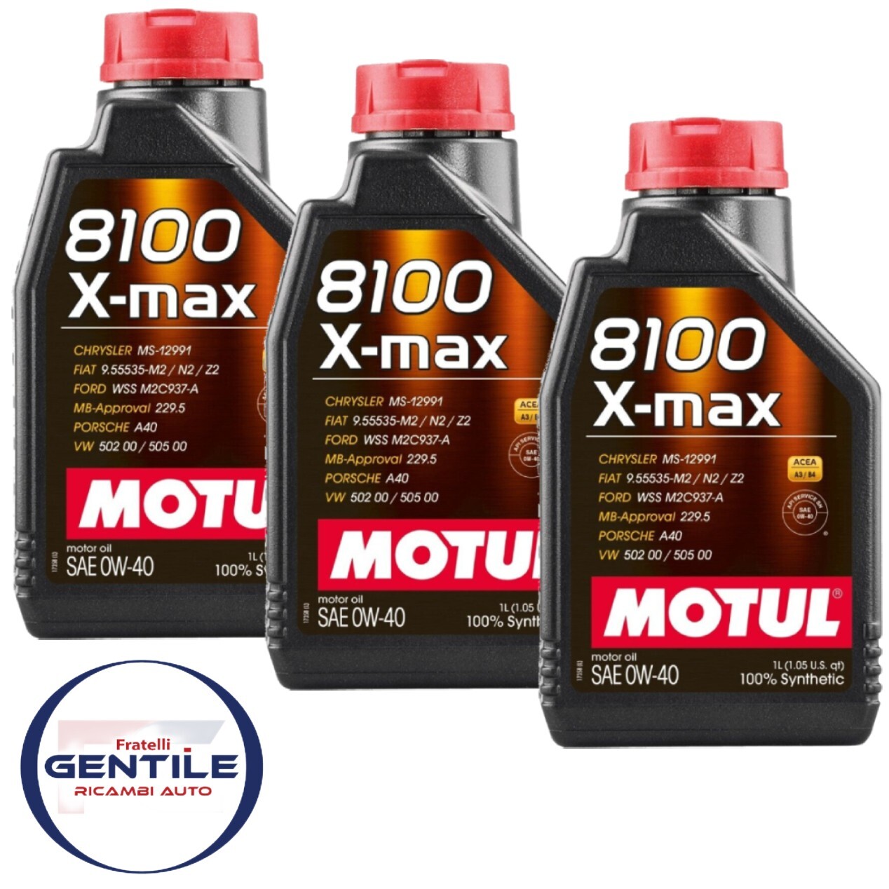 Motul 8100 X-Max 0W-40 100% Synthetic ACEA A3/B4 Engine Oil Car 3L