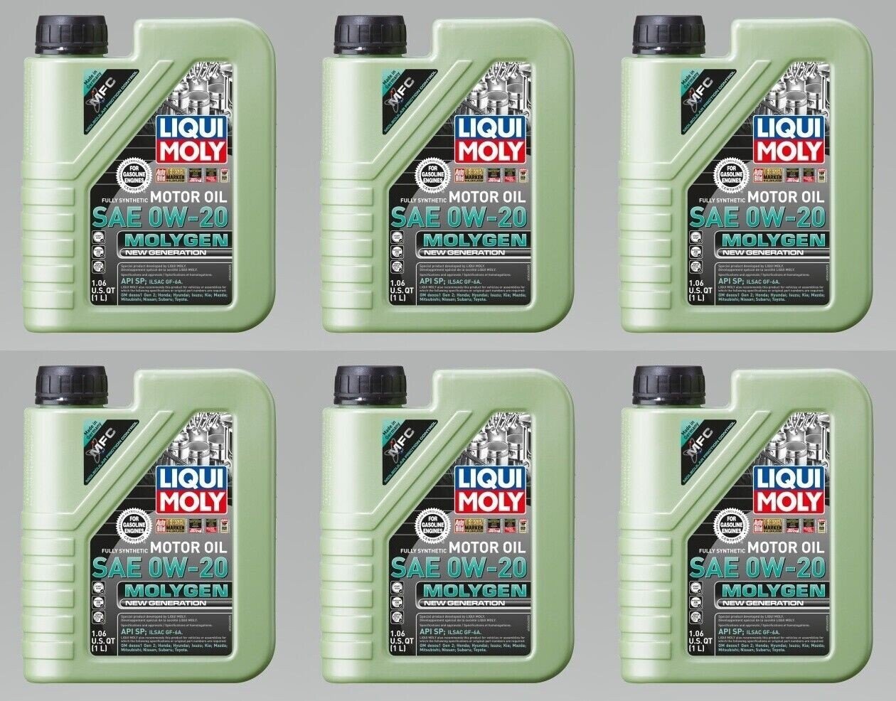 Liqui Moly Molygen New Generation 0W-20 Low-Friction Engine Oil Set of 6 1L