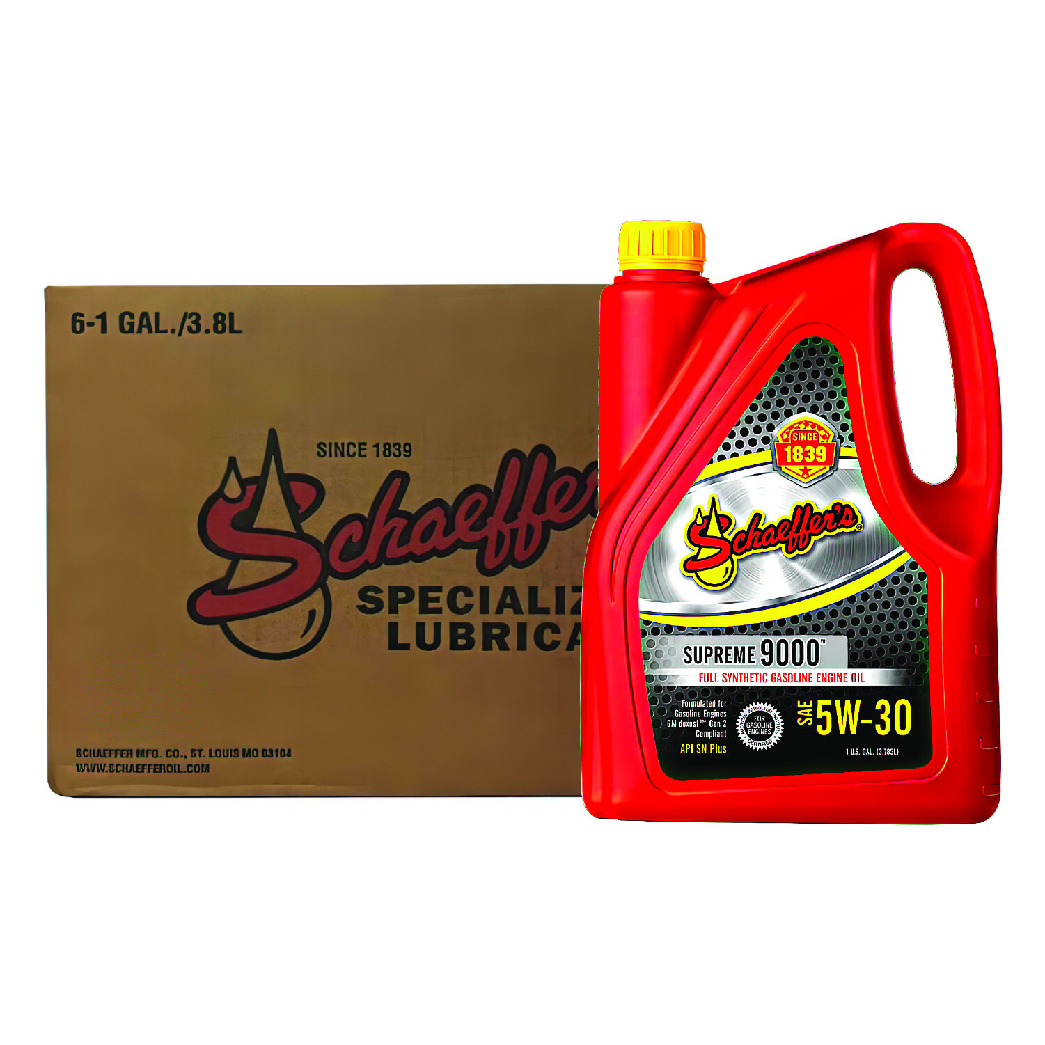 Schaeffer Oil Supreme 9000™ Full Synthetic Gasoline Engine 5W-30 – 6-pack Case
