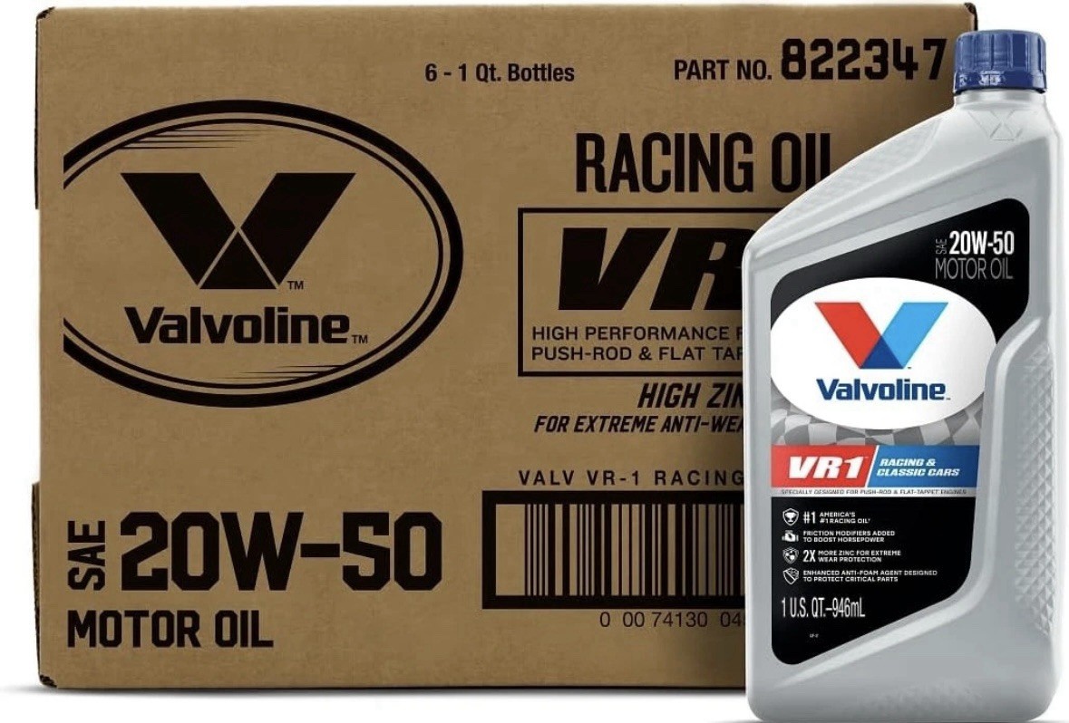Valvoline VR1 Racing SAE 20W-50 Motor Oil 1 QT, Case of 6
