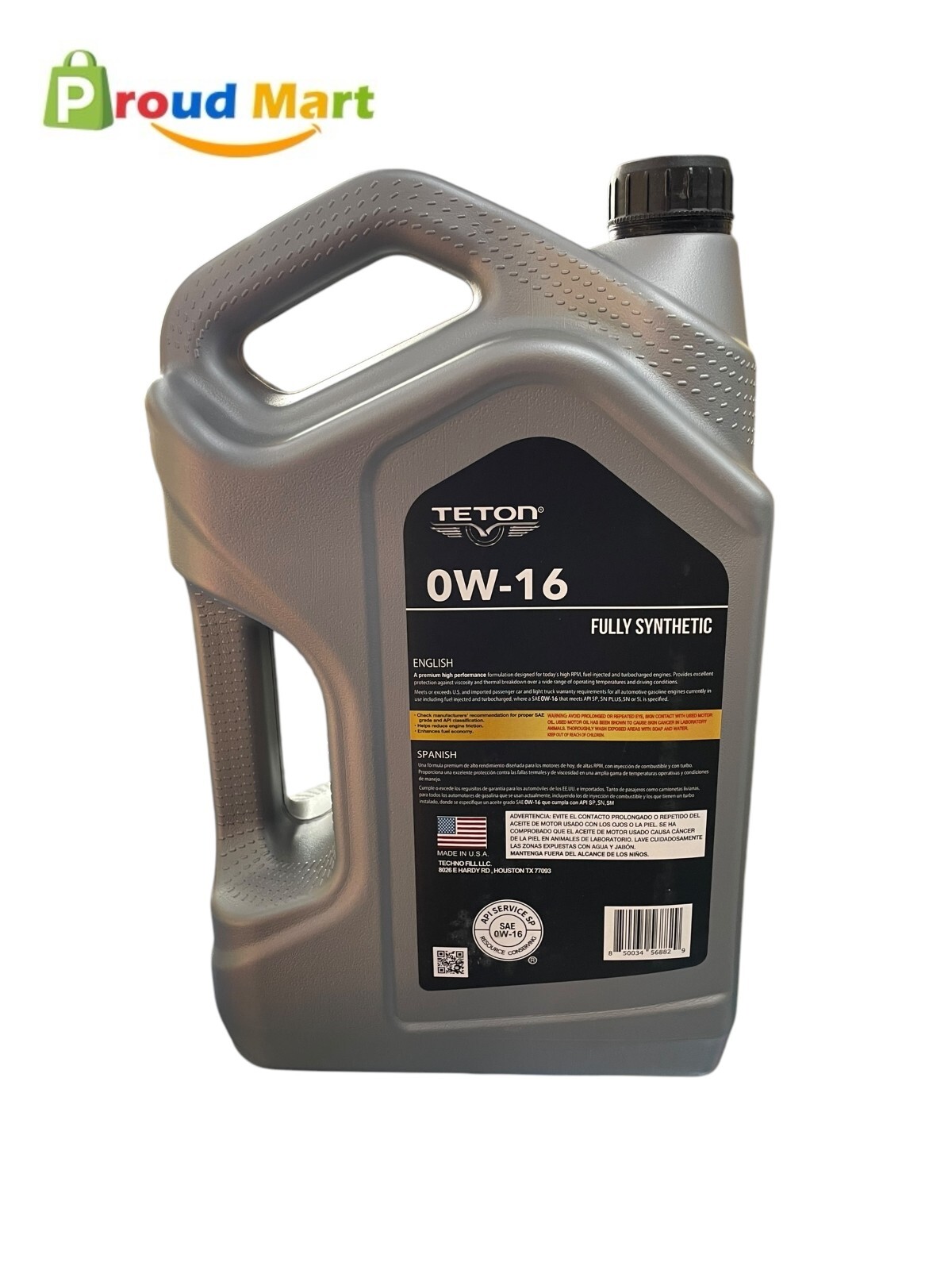 Lot of 3 Teton 0W-16 Full Synthetic Advanced Motor Oil 5 Quarts Made in USA