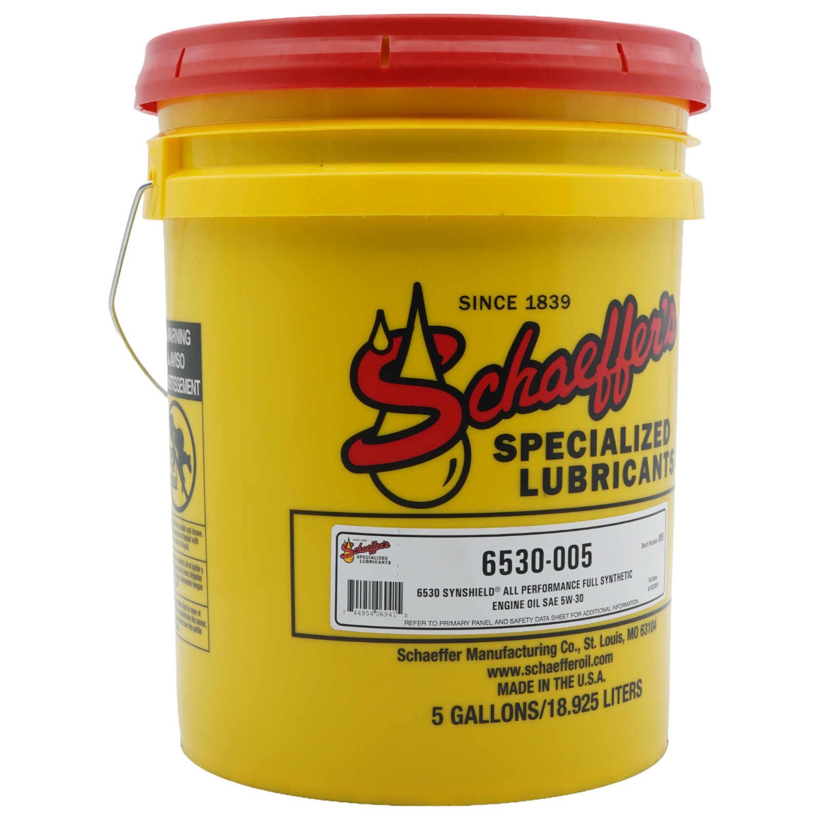 Schaeffer’s 6530 Full Synthetic 5W-30 Gasoline Engine Oil, 5 Gallon Pail