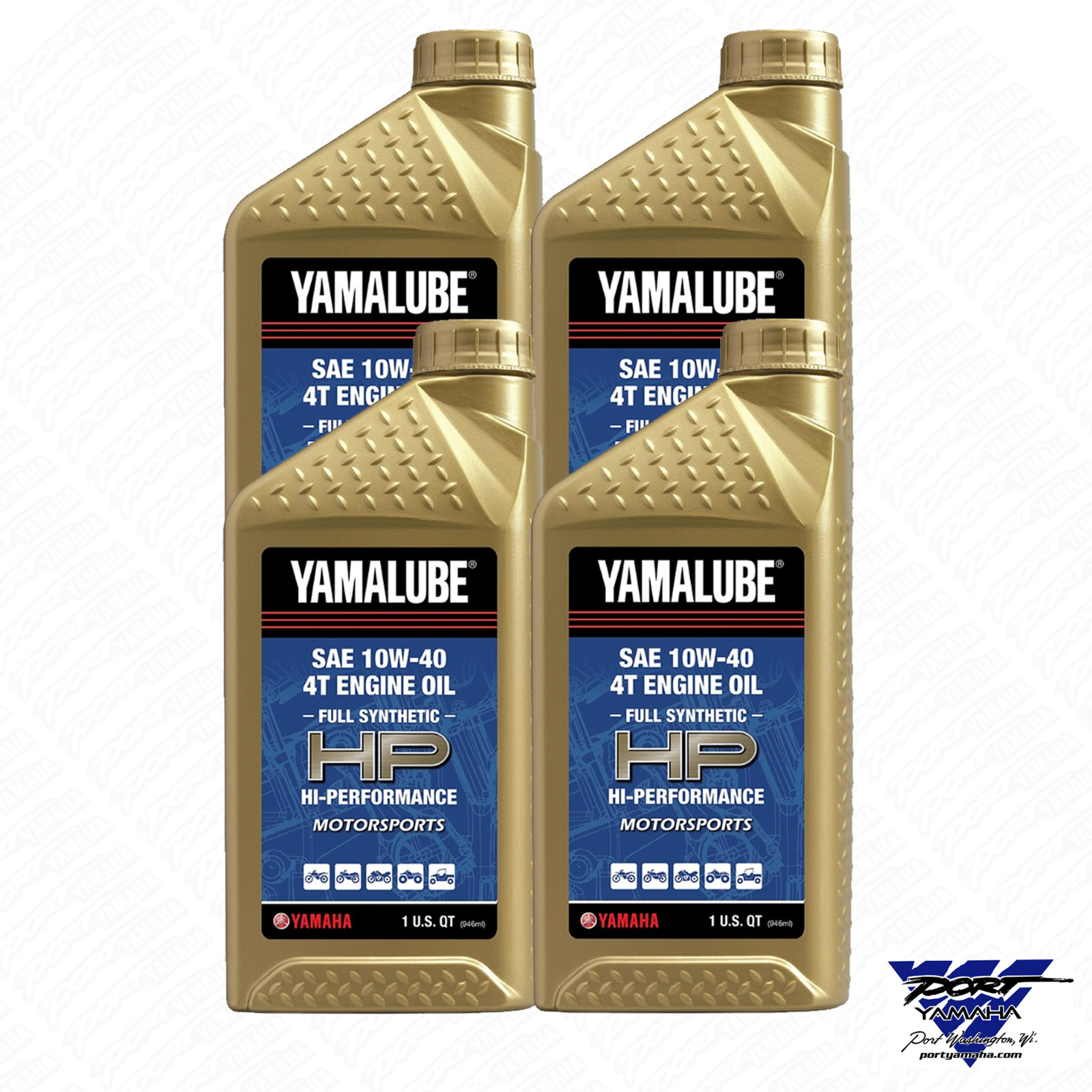 Yamaha Genuine OEM Yamalube Full Synthetic 10W-40 Oil LUB-10W40-FS-12 – 4 Quarts