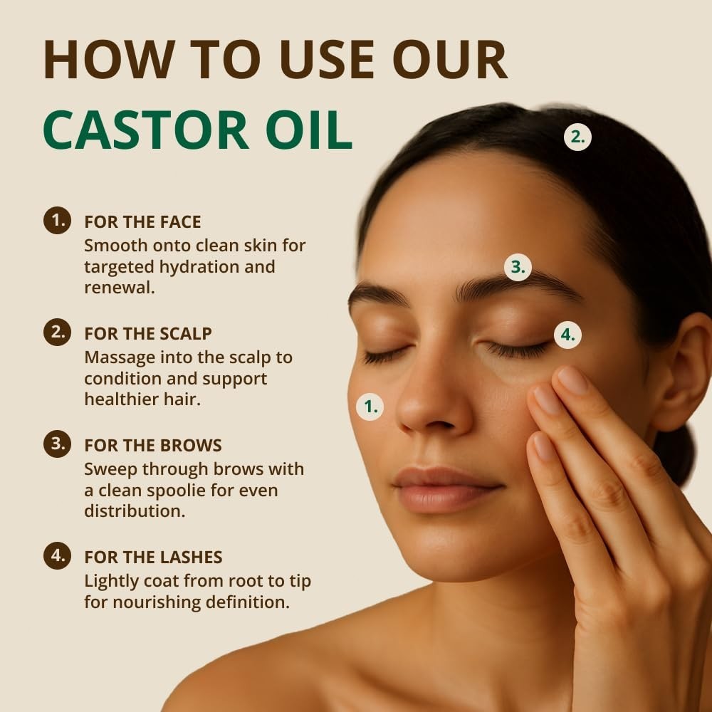 RejuveNaturals Castor Oil, 16 oz, USDA Organic, Cold Pressed for Hair & Lashes