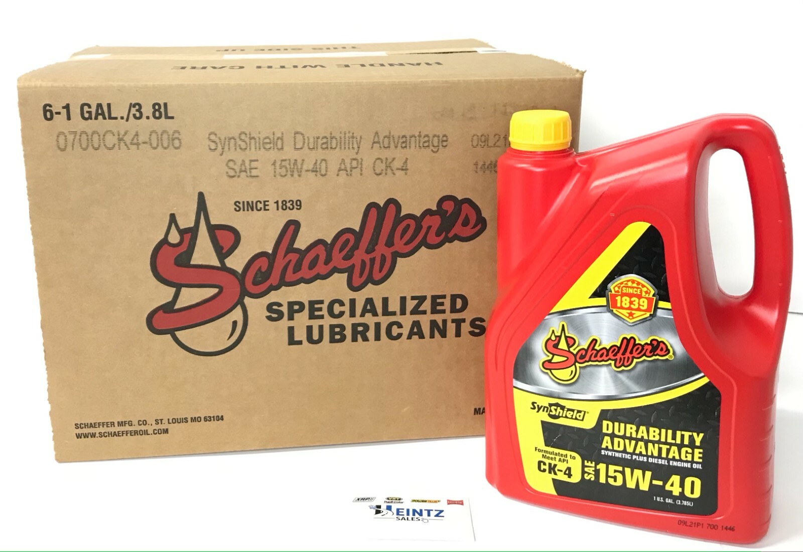 Schaeffer’s 0700CK SynShield Durability Advantage 15W-40 Diesel Engine Oil- 6gal