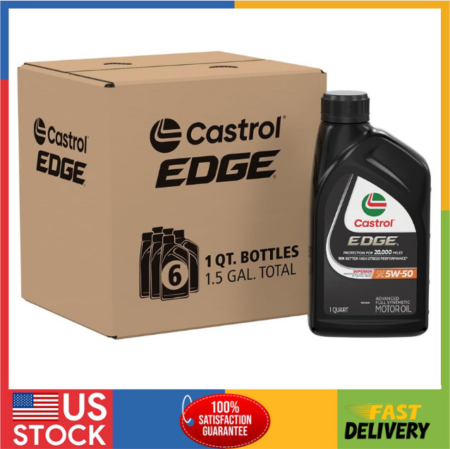 EDGE 5W-50 Advanced Full Synthetic Motor Oil, 1 Quart, Pack of 6