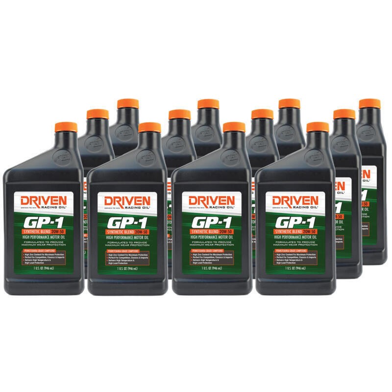 Driven 19506 GP-1 Synthetic Blend High Performance Motor Oil 20W-40 – 12 Quarts