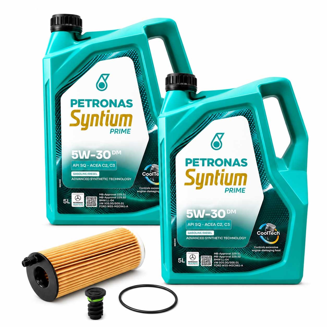 10L Petronas 5W30 Engine Oil MB 229.52+ Stallion Filter for Mercedes OM654 OM656