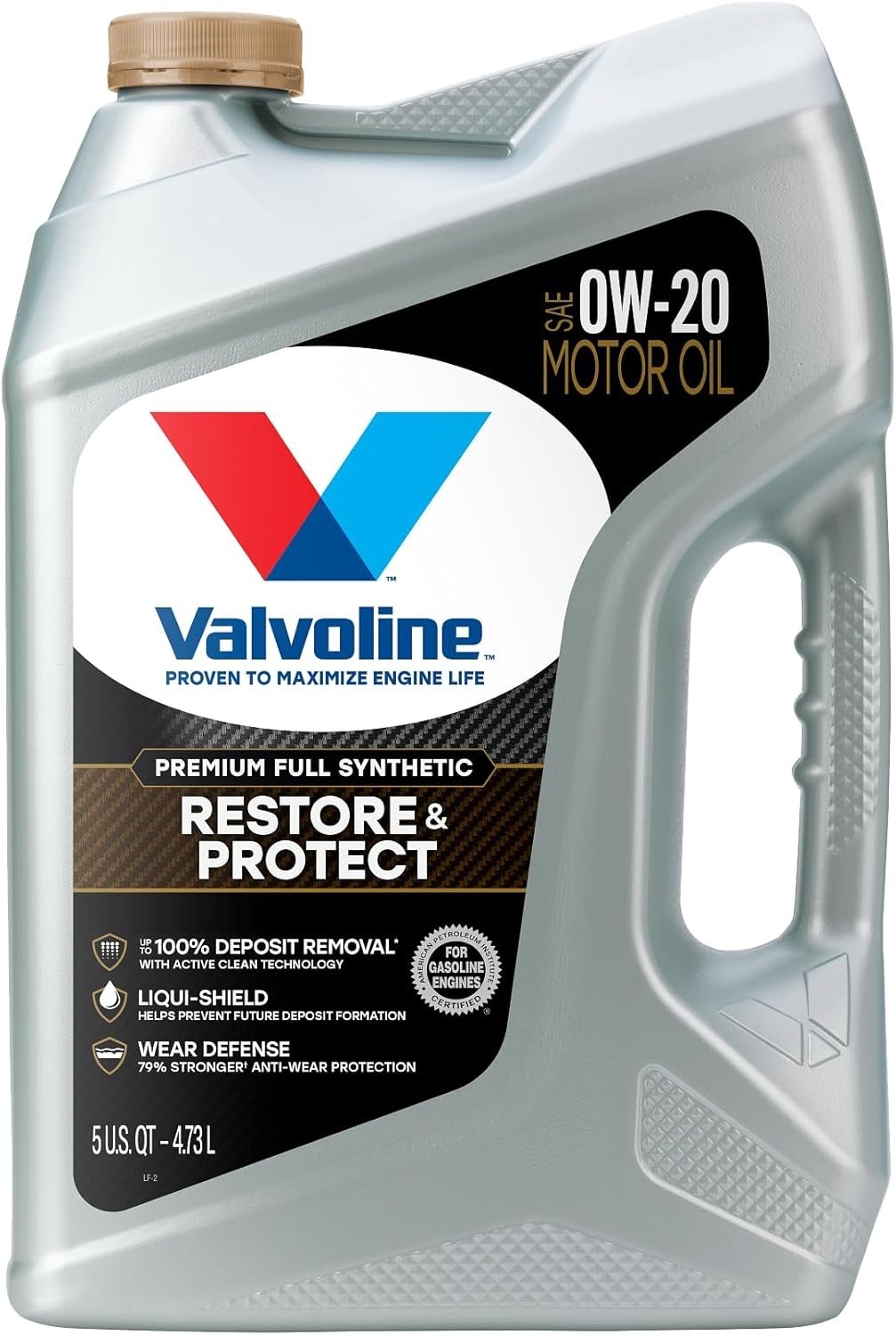 Active Clean Technology 0W-20 Full Synthetic Oil 5 Quart – Enhance Fuel Economy