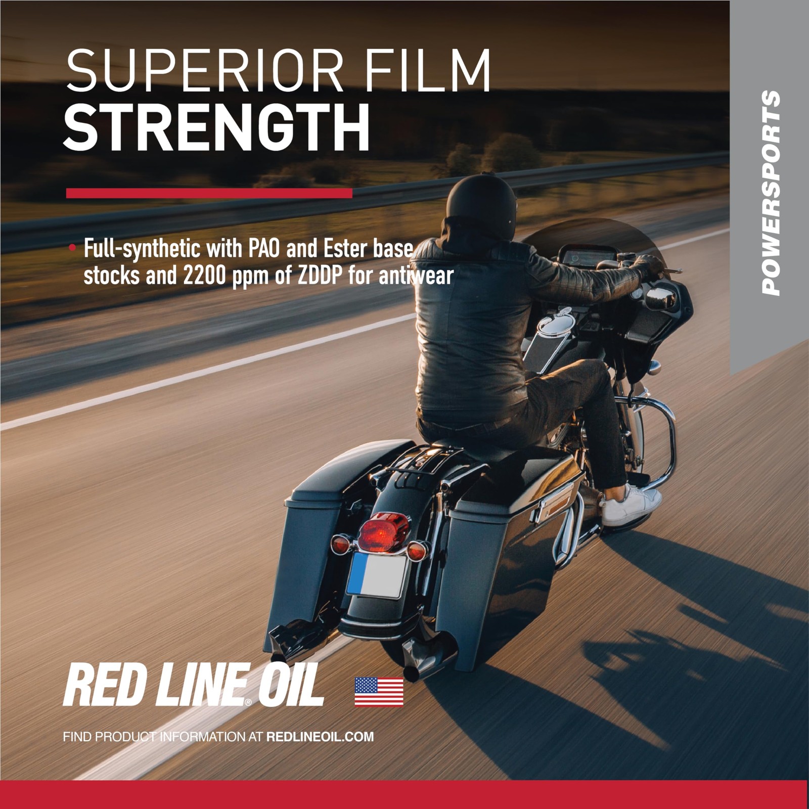 Red Line 20W50 Synthetic Motorcycle Oil – High-Performance Quart