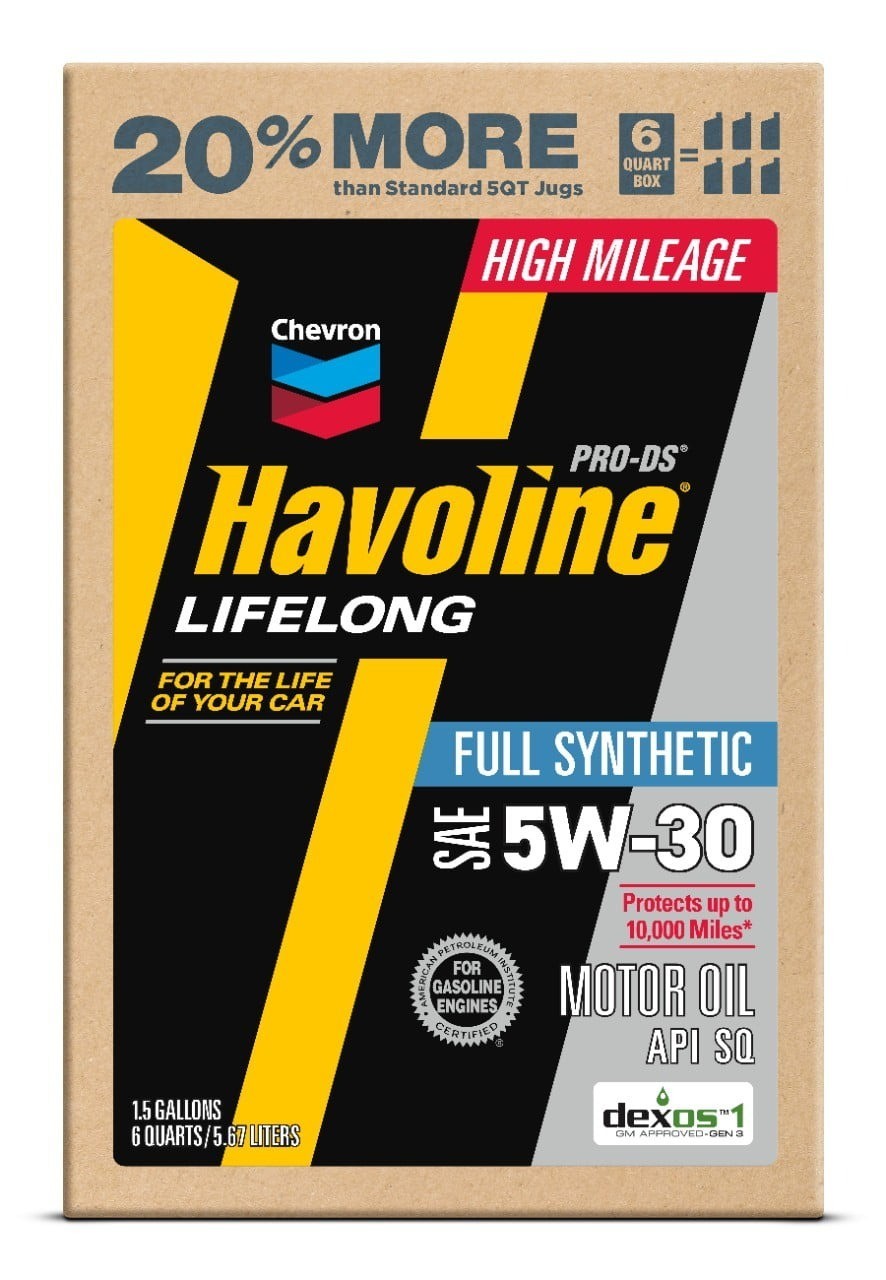 2 Pack Chevron Havoline Lifelong 5W-30 Full Synthetic Motor Oil, 6 Quarts NEW