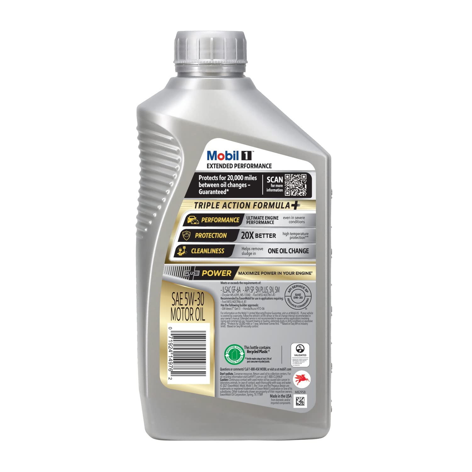 Mobil 1 Extended Performance Full Synthetic Motor Oil 5W-30, 6-pack of 1 quarts