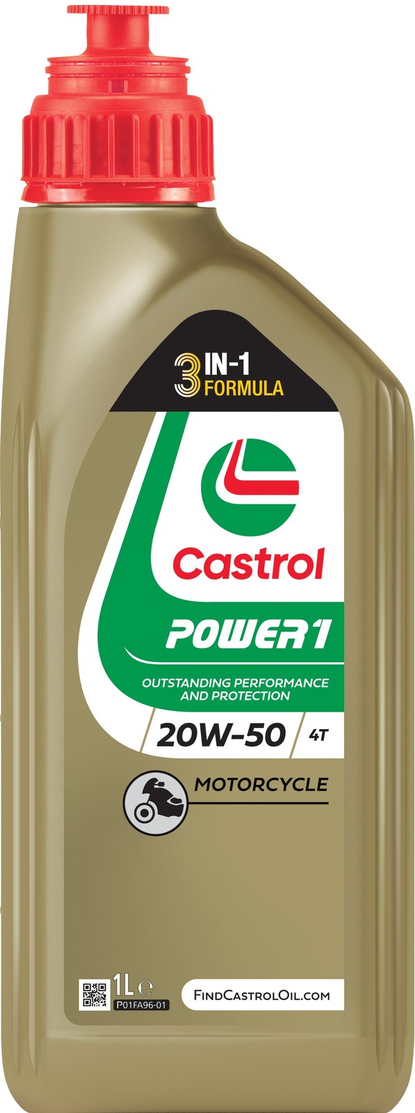 Castrol Power 20W-50 API SJ JASO MA2 1L Mineral Engine Oil Motorcycle Lubricant