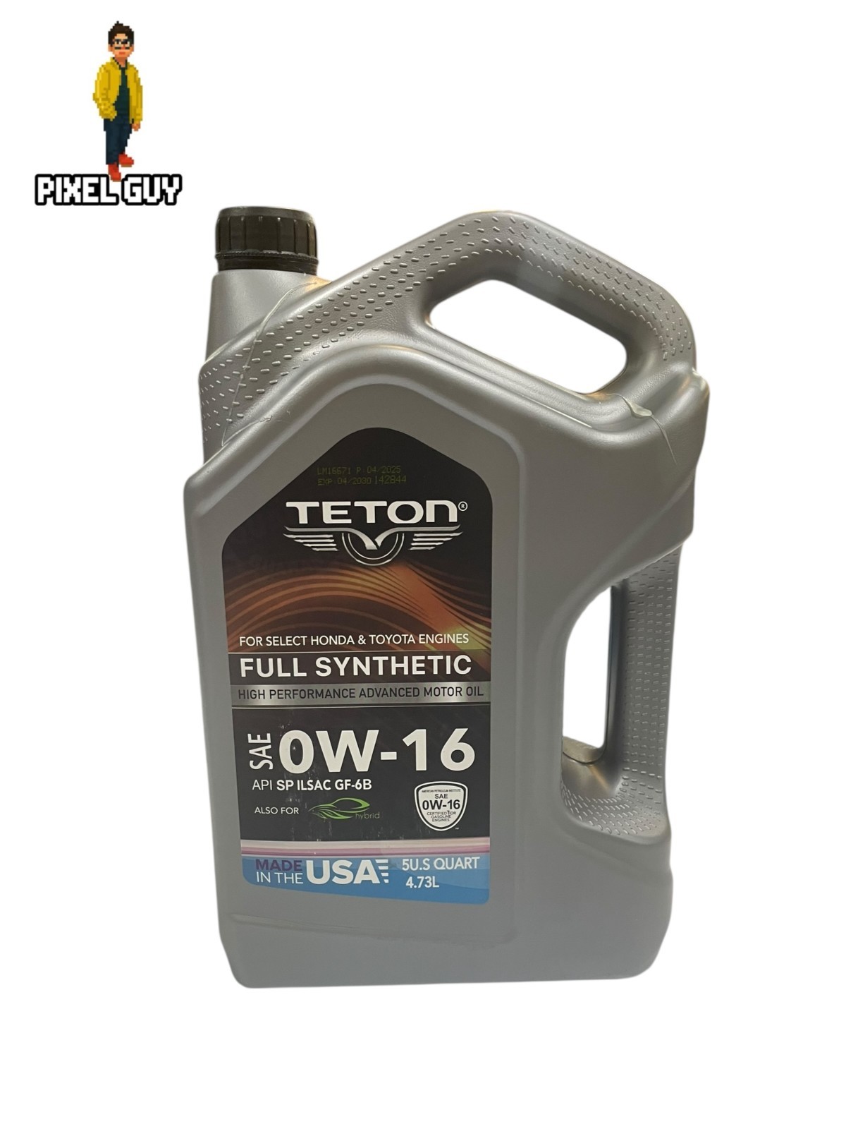 Lot of 3 Teton 0W-16 Full Synthetic Advanced Motor Oil 5 Quarts Made in USA