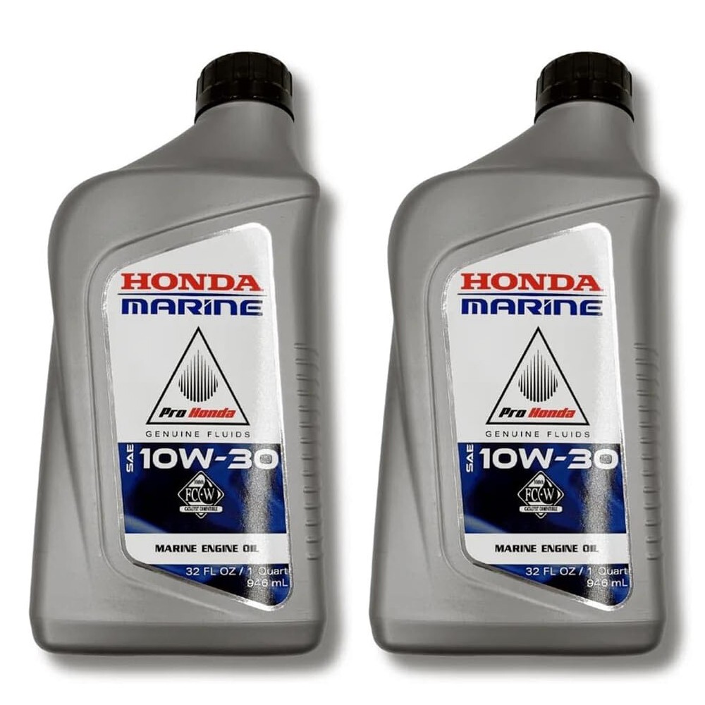 Genuine Honda 08232-H99-K1LA1 SAE 10W-30 Marine Quart of Oil, Pack of 2
