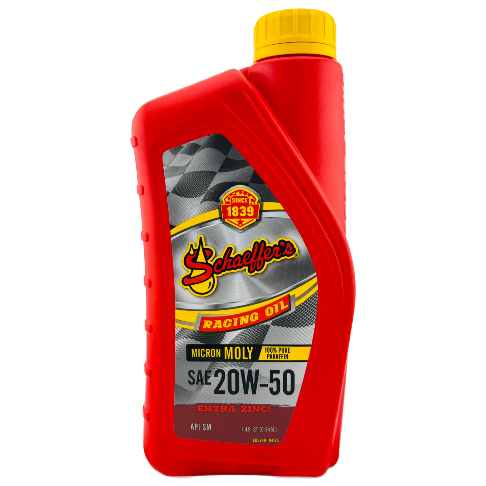 Schaeffer’s 0191-012 Micron Moly 20W-50 High Zinc Racing Oil, 1 Qt. – 8 Pack