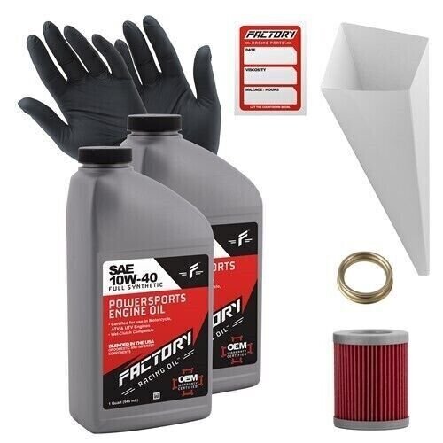Factory Racing Parts10W-40 2qt Oil Change Kit For Kawasaki KLX125A/B 2003-2006