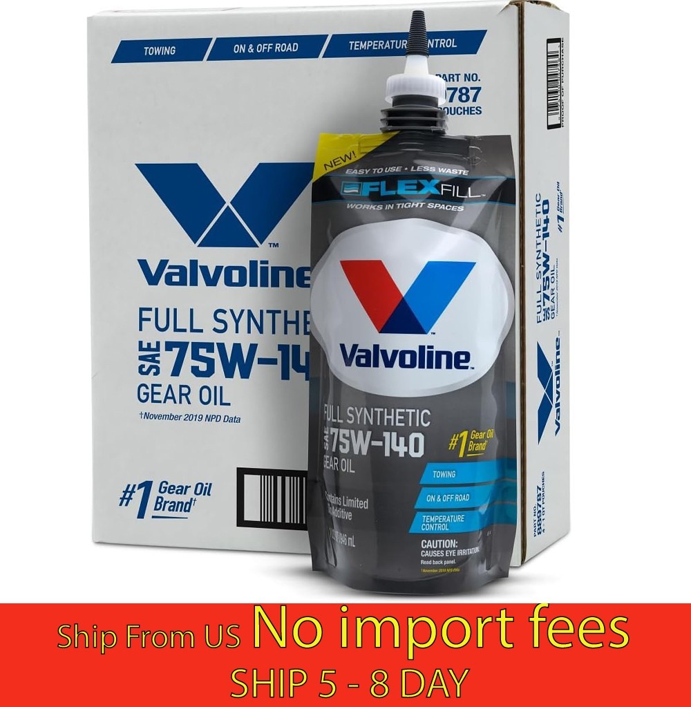 Valvoline Flexfill SAE 75W-140 Full Synthetic Gear Oil 1 QT, Case of 4….(a19.5
