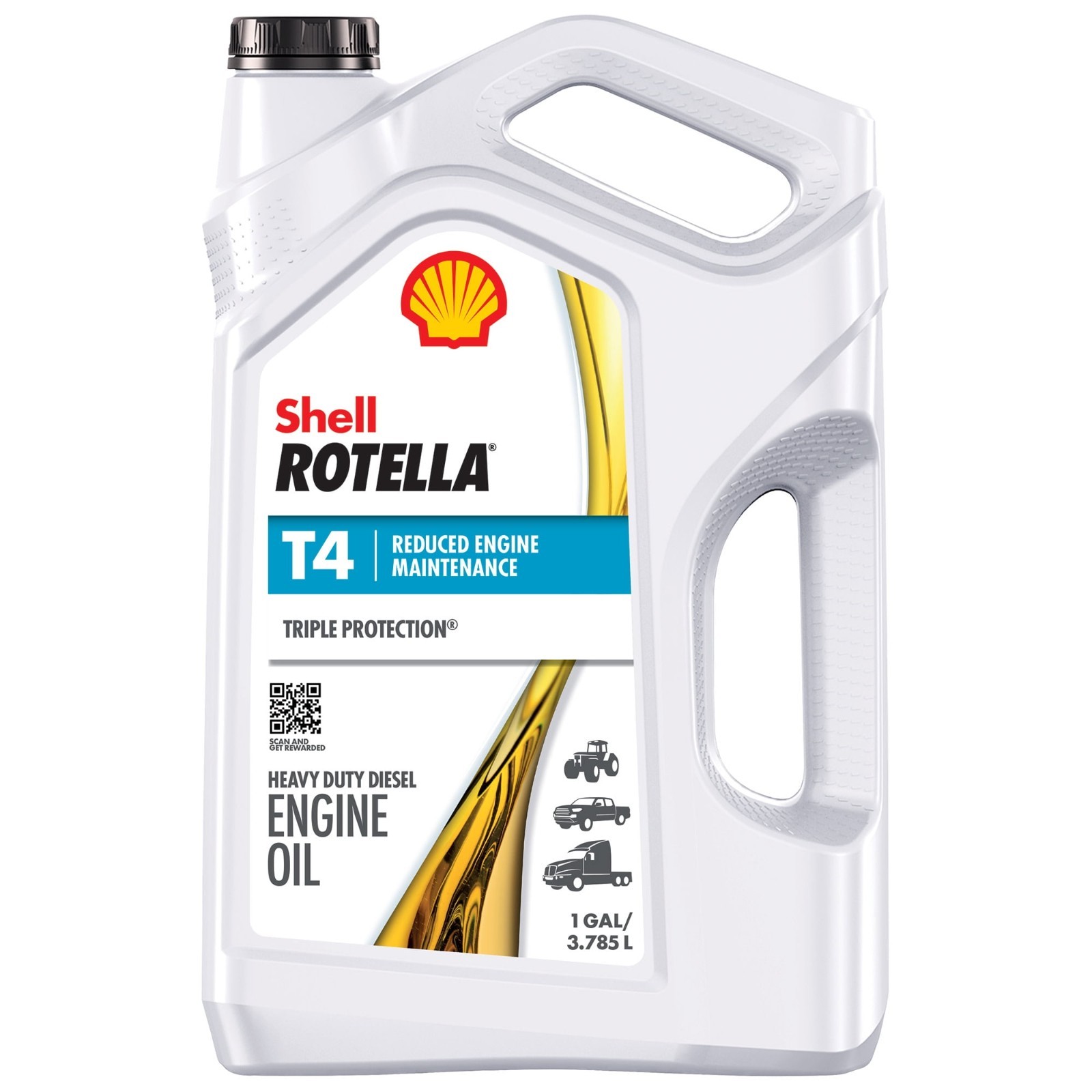 (2 pack) Shell Rotella T4 Triple Protection 15W-40 Diesel Engine Oil, 1 Gallon