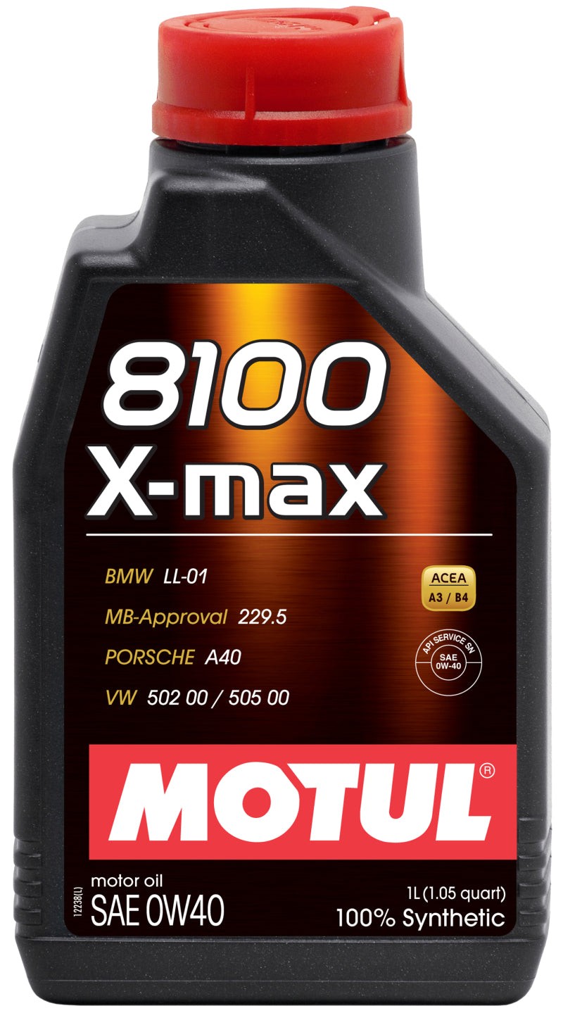 Motul 1L Synthetic Engine Oil 8100 0W40 X-MAX Case of 12 104531