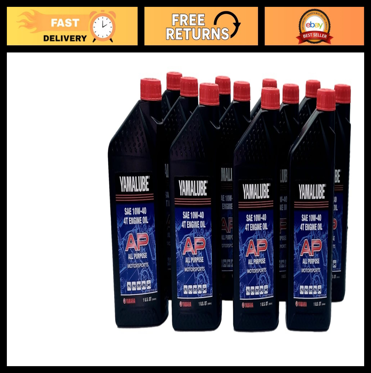 10W-40 All Purpose Engine Oil – 12 Quarts, Ideal for Motorsports & Performance