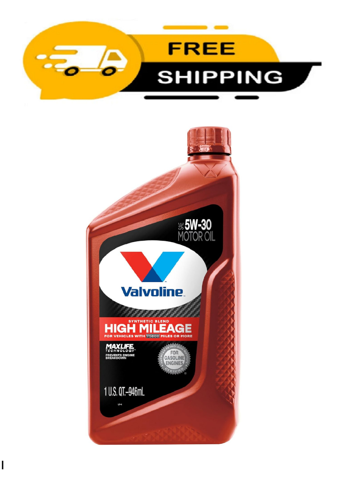 High Mileage with MaxLife Technology 10W-30 Synthetic Blend Motor Oil 1 Quart