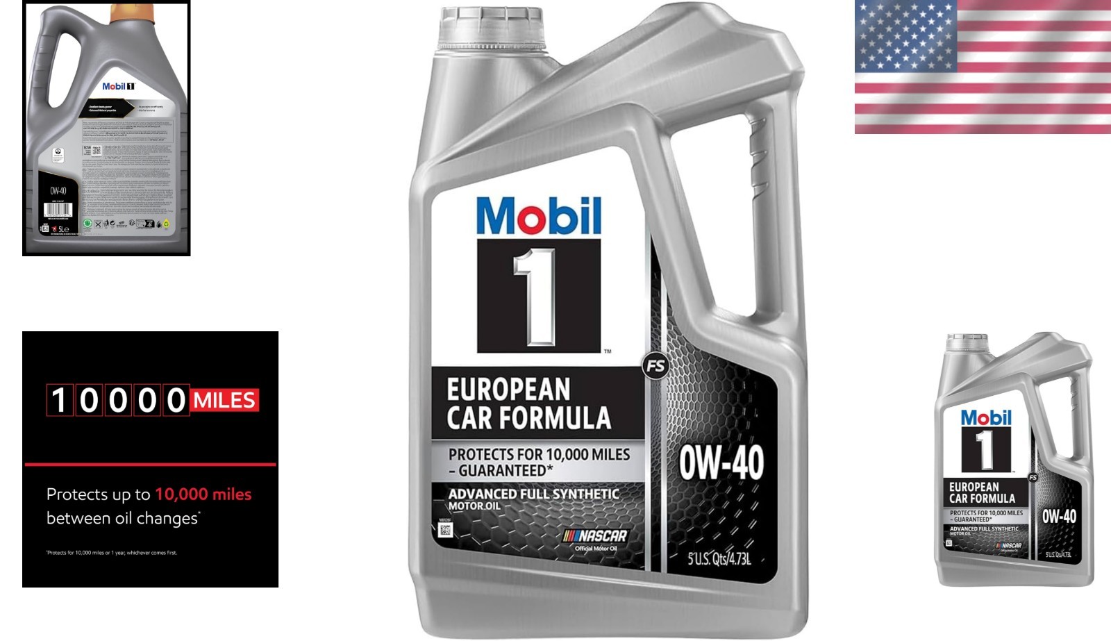 1 European Car Formula Full Synthetic Motor Oil 0W-40, 5 Quart