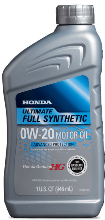 Genuine Honda Ultimate Full Synthetic 0W-20 Motor Oil – Case of 12 – 08798-9137