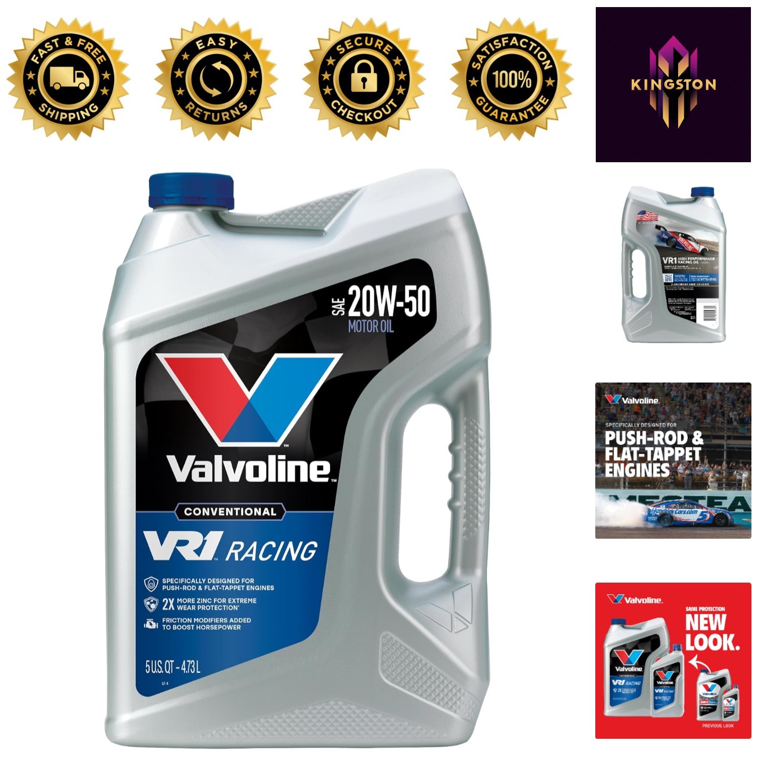VR1 SAE 20W-50 Racing Motor Oil – 5 QT for High-Performance Engines