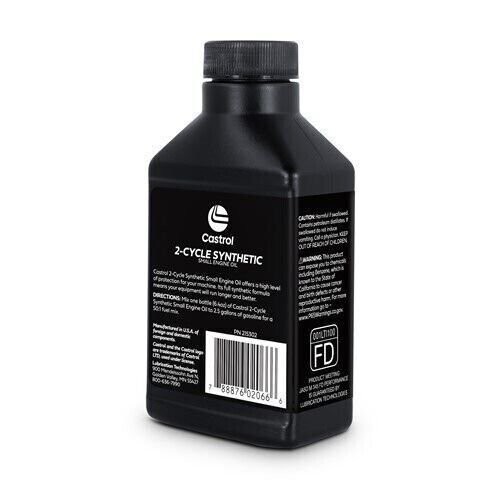 Castrol 215302 2-Cycle Full Synthetic Oil – With Fuel Stabilizer – 6.4oz