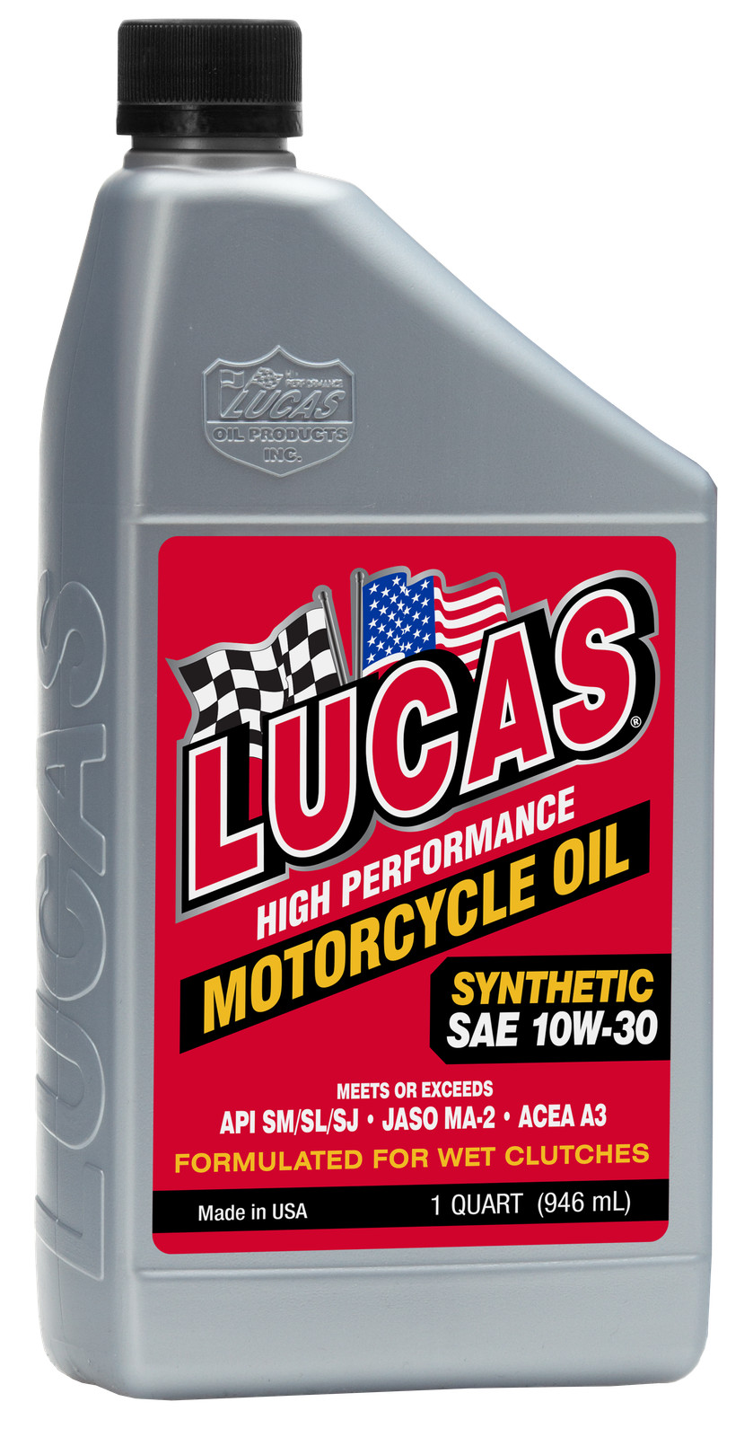 Lucas 10708 Synthetic HP 10W30 4T Motor Oil 1 Qt Powersports Universal