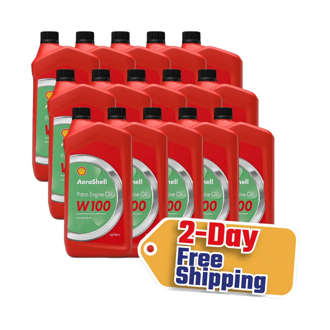 AeroShell W100 Aviation Oil –15 Quart Value Pack | J-1899 . 2-DAY FREE SHIPPING