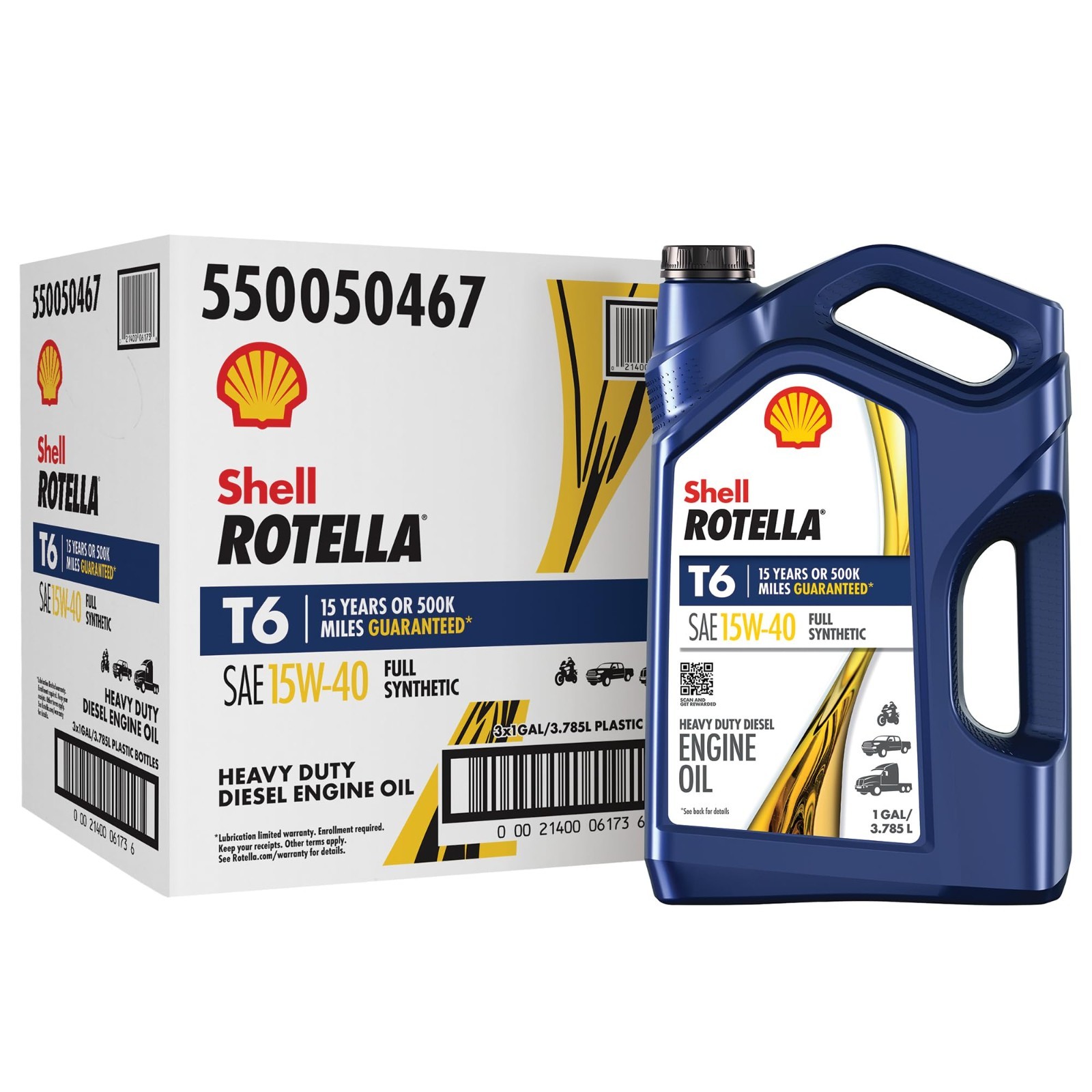 Full Synthetic 15W-40 Motor Oil, 1 Gallon (3 Pack) – Heavy Duty Engine Oil, Dies