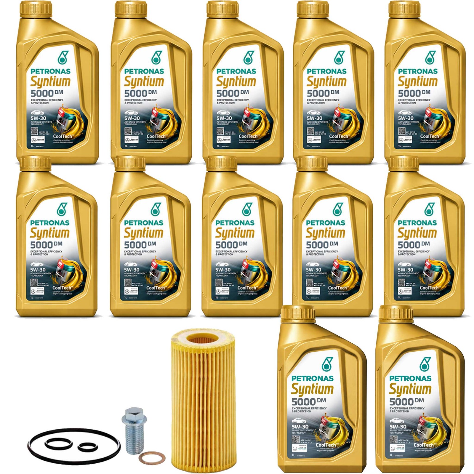 12L Petronas 5W30 Engine Oil + Oil Filter for Mercedes W639 Sprinter W906 907 OM651