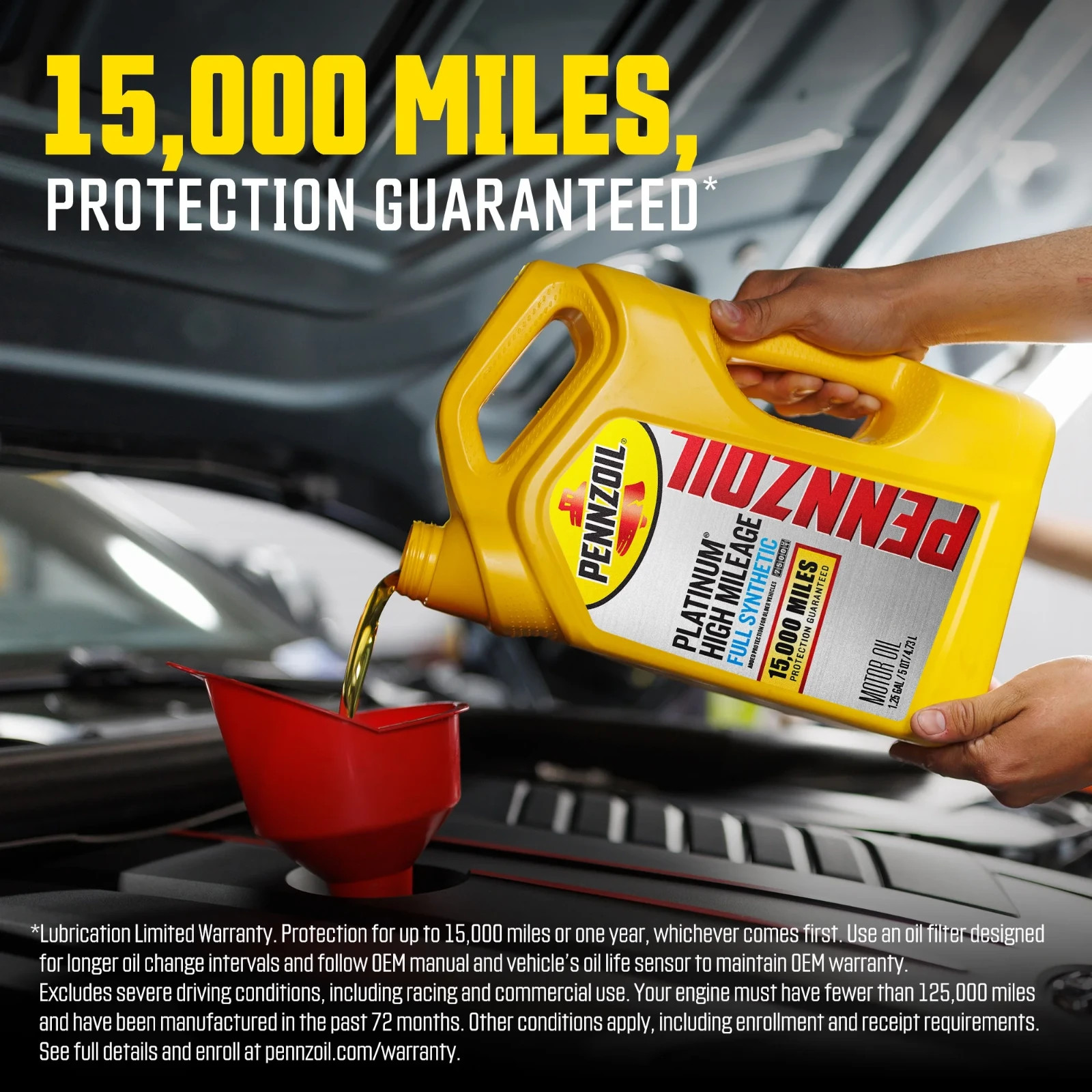 (2 pack) Pennzoil Platinum High Mileage Full Synthetic 10W-30 Motor Oil, 5 Quart