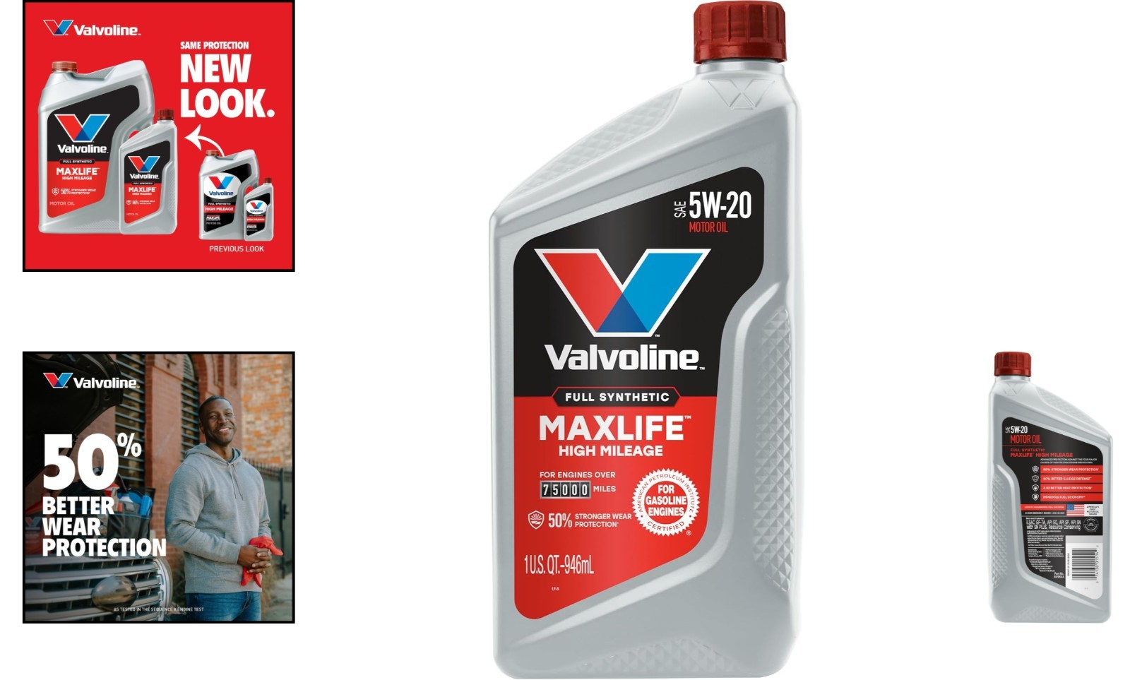 MaxLife Full Synthetic 5W-20 High Mileage Oil – 50% Stronger Wear Protection