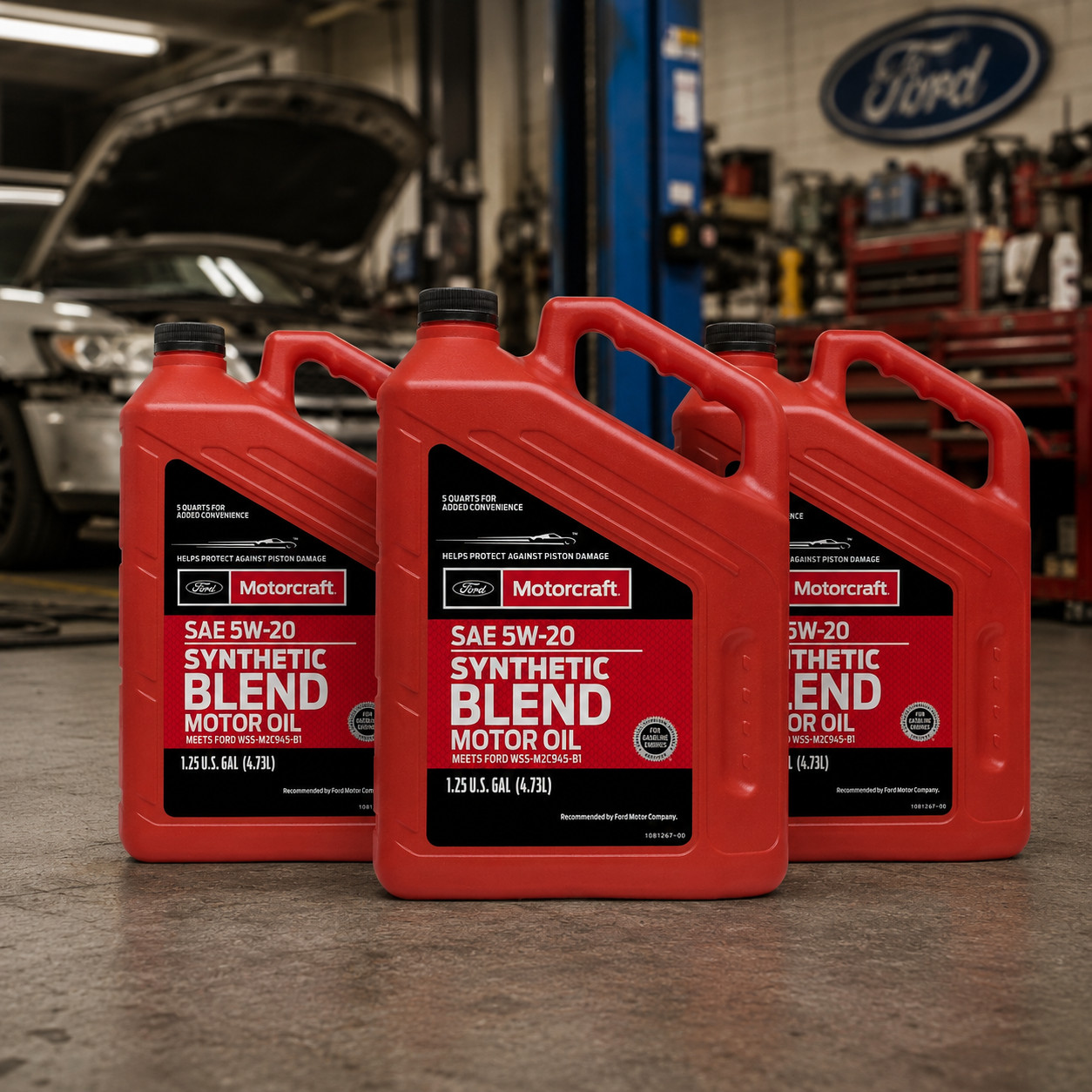 3 PACK – MOTORCRAFT XO5W205Q3SP Premium Synthetic Blend; SAE 5W-20; 5 Quart