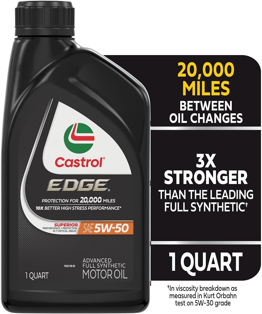 EDGE 5W-50 Advanced Full Synthetic Motor Oil, 1 Quart, Pack of 6