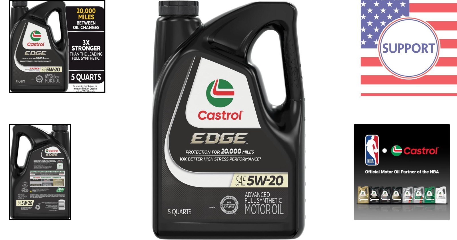 EDGE 5W-20 Synthetic Motor Oil, 5 Quarts – 3X Stronger for Superior Performance